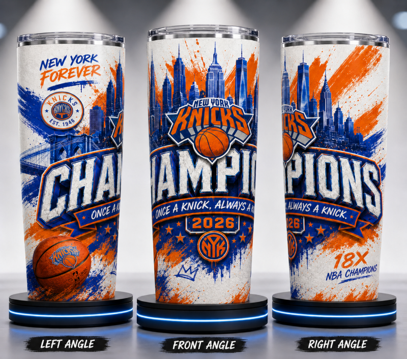 New York Basketball Champions 2026 20oz Stainless Steel Tumbler | Double Wall Insulated Travel Mug