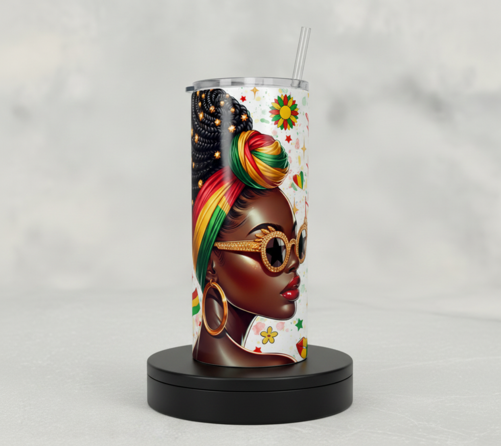Juneteenth They Not Like Us 20oz Skinny Tumbler | Afro Queen Tumbler | Black Girl Magic Cup | African American Gift | Melanin Queen Drinkware  Description